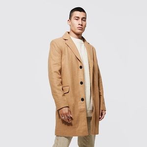 Single Breasted Wool Mix Overcoat